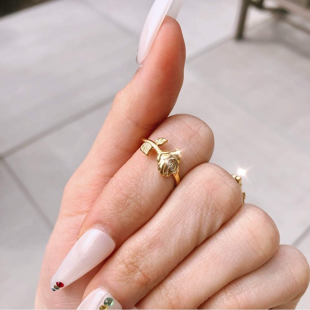 24k Gold Plated Minimalist Rose Style Ring